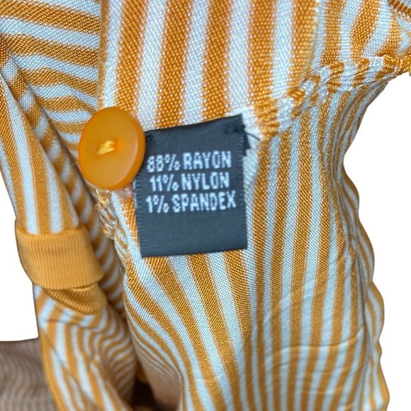 Ellen Tracy Cardigan Women’s MP Cropped Striped Orange White Buttons Y2K Spring - Picture 5 of 6